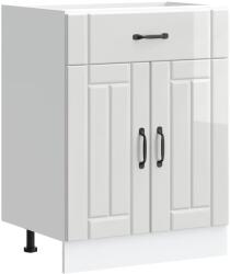 vidaXL Konyhai alsó szekrény Lucca magasfényű fehér szerelt fa (853729) (853729)