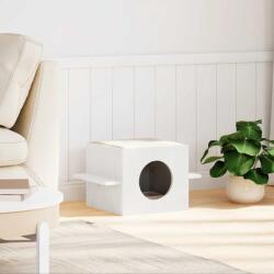 vidaXL tömör fenyőfa macskaház fehér 51x35x30 cm (859305) (859305)