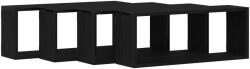 vidaXL Fali Polcok Szett 4 - Fekete Tölgy - 60x15x23 cm - Mérnöki Fából Készült (862646) (862646)