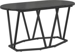 vidaXL Fekete Tömörfa Dohányzóasztal 80x40x40, 5 cm Műgyantával és Fémmel (869690) (869690)