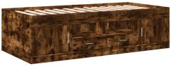 vidaXL füstös tölgy színű szerelt fa kanapéágy fiókokkal 75 x 190 cm (3280262) (3280262)