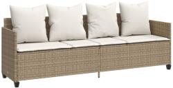 vidaXL bézs polyrattan napozóágy párnával (368348) (368348)