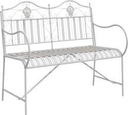 vidaXL Pad Fehér Fém 103, 5 x 59 x 89 cm Tartós Kültéri pad (42008118) (42008118)