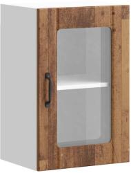 vidaXL Konyhai fali szekrény üvegajtóval Lucca antik fa (853775) (853775)