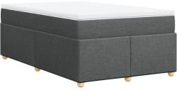 vidaXL sötétszürke szövet rugós ágy matraccal 120 x 190 cm (3285360) (3285360)