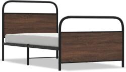 vidaXL ágykeret matrac nélkül 90x190 cm barna tölgyfa műfa (4100317) (4100317)