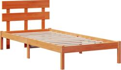 vidaXL Ágykeret Fejtálcával Gyantázott Barna 100x200 cm Tömör Fa Fenyő (872142) (872142)