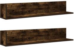 vidaXL 2 db füstös tölgy színű szerelt fa fali polc 100x16, 5x16, 5 cm (860044) (860044)