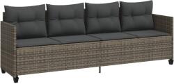 vidaXL szürke polyrattan napozóágy párnával (368328) (368328)