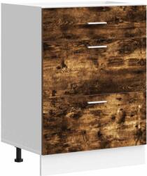 vidaXL konyhai alapszekrény füstölt tölgy fűrészelt fa (854254) (854254)