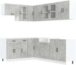 vidaXL 11 részes konyhai szekrény szett Lucca betonszürke műszaki fa (3314895) (3314895)