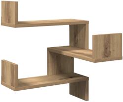 vidaXL kézműves tölgy színű szerelt fa fali sarokpolc 40x40x49, 5 cm (856608) (856608)