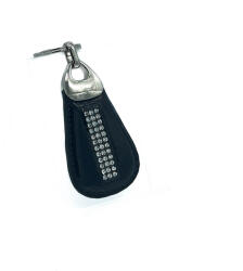 Amnisu fekete lakk swarovski köves bőr kulcstartó h8002