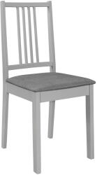 vidaXL 2 db szürke tömör fa étkezőszék párnával (247638) (247638)