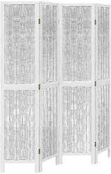 vidaXL 4 paneles fehér tömör császárfa térelválasztó (358674) (358674)