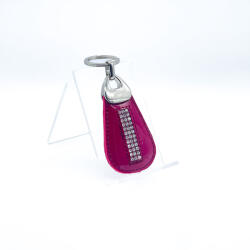 Amnisu magenta lakk swarovski köves bőr kulcstartó h4003