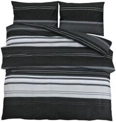 vidaXL fekete és fehér ágyneműhuzat-garnitúra 135x200 cm pamut (136499) (136499)