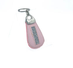 Amnisu rózsaszín swarovski köves bőr kulcstartó h4020