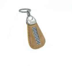 Amnisu sötét arany swarovski köves bőr kulcstartó h2004