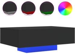 vidaXL fekete dohányzóasztal LED-lámpákkal 85 x 55 x 31 cm (836610) (836610)