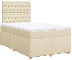vidaXL krémszínű szövet rugós ágy matraccal 120 x 190 cm (3291231) (3291231)