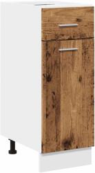 vidaXL antik fa színű szerelt fa fiókos alsószekrény 30 x 46 x 81, 5 cm (856080) (856080)