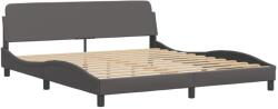vidaXL szürke műbőr ágykeret fejtámlával 180x200 cm (373241) (373241)