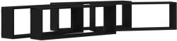 vidaXL Fali Polcok 4 db Fekete Tölgy 80x15x26 cm Mérnöki Fa (862644) (862644)