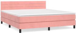 vidaXL rózsaszín bársony rugós ágy matraccal 180x200 cm (3141382) (3141382)