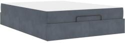 vidaXL Ágykeret tárolóval Sötétszürke 140 x 200 cm Bársony (3399565) (3399565)