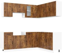 vidaXL 11 részes konyhaszekrény szett Lucca füstölt tölgy műszaki fa (3314956) (3314956)