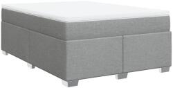 vidaXL világosszürke szövet rugós ágy matraccal 160 x 200 cm (3285144) (3285144)