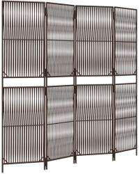 vidaXL barna 4-paneles polyrattan térelválasztó (365377) (365377)