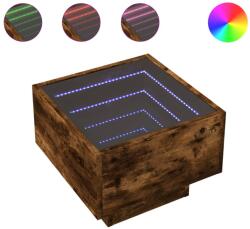 vidaXL füstös tölgy színű szerelt fa kisasztal LED-del 40 x 40 x 30 cm (847501) (847501)