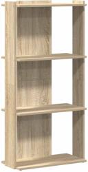 vidaXL Könyvespolc 3 szintes Sonoma tölgy Gépi úton előállított fa (860267) (860267)