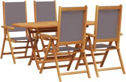 vidaXL 5 Részes Kerti Étkezőkészlet Antracit Szilárd Akáciából (3375744) (3375744)