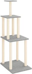 vidaXL világosszürke macskabútor szizál kaparófákkal 149 cm (171742) (171742)