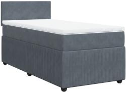 vidaXL sötétszürke bársony rugós ágy matraccal 80 x 200 cm (3287585) (3287585)