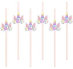 Party Pal Szivárvány unikornis szívószálak 6 db, 19, 5 cm - Party Pal (512327)