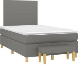 vidaXL sötétszürke szövet rugós ágy matraccal 120 x 190 cm (3270391) (3270391)