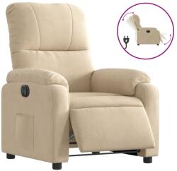 vidaXL krémszínű mikroszálas szövet elektromos dönthető fotel (3204919) (3204919)