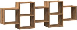 vidaXL kézműves tölgy színű szerelt fa fali polc 129 x 18 x 42 cm (853226) (853226)