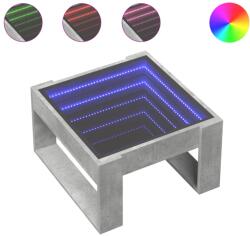 vidaXL betonszürke végtelen hatású LED-es dohányzóasztal 50x53x30 cm (847626) (847626)