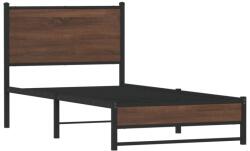 vidaXL barna tölgy színű fém ágykeret fejtámlával 90 x 190 cm (4007932) (4007932)