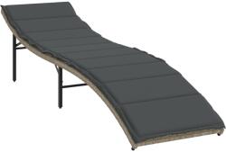 vidaXL világosszürke polyrattan napozóágy párnával 55x199x50 cm (368250) (368250)