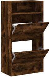 vidaXL füstös tölgyszínű szerelt fa cipőszekrény 60x34x116 cm (840019) (840019)