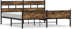 vidaXL füstös tölgy színű fém ágykeret matrac nélkül 183 x 213 cm (3308492) (3308492)