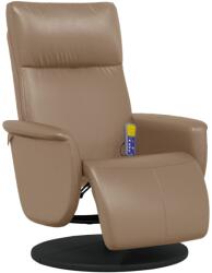 vidaXL kávészínű műbőr dönthető masszázsfotel lábtartóval (356556) (356556)