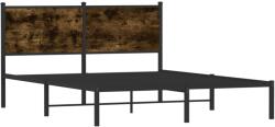 vidaXL füstös tölgy színű fém ágykeret fejtámlával 137 x 190 cm (4007666) (4007666)