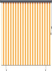 vidaXL Kültéri Rolós Árnyék narancssárga és fehér 200 x 250 cm szövet (362089) (362089)